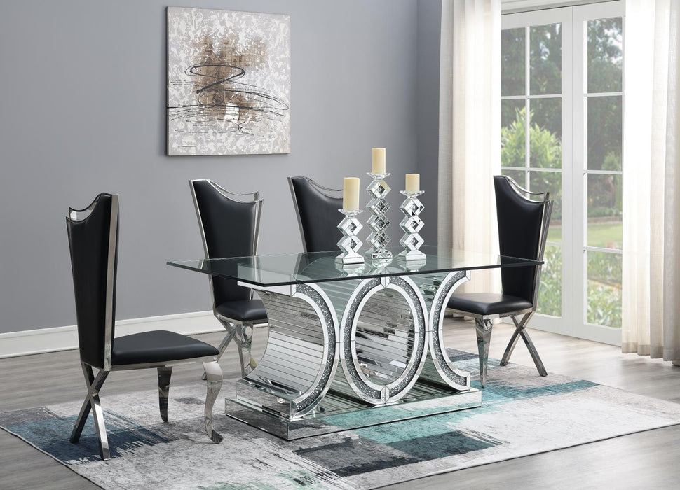 G-092 Glamour Dining Table-4 Velvet Chairs