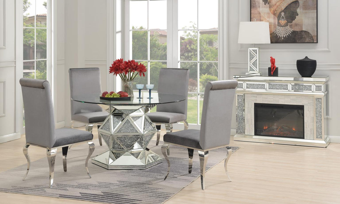 G-102 Glamour Dining Table-4 Velvet Chairs