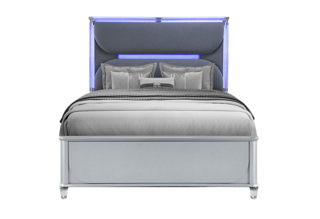 Lando Silver Bed - Golden Home Furniture (Columbus, OH) - Multi Location