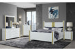 Logan White-Gold Queen Bed-Dresser-Mirror And Nightstand - Golden Home Furniture (Columbus, OH) - Multi Location