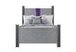 Logan Silver Bed With Led And Speakers - Golden Home Furniture (Columbus, OH) - Multi Location