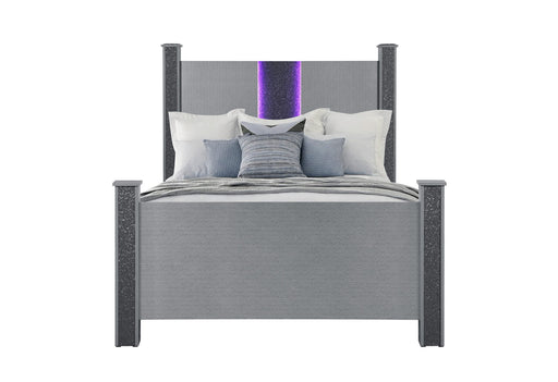 Logan Silver Bed With Led And Speakers - Golden Home Furniture (Columbus, OH) - Multi Location