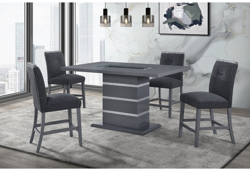 Monaco Dark Grey Rectangular Bar Table And 4 Bar Stools - Golden Home Furniture (Columbus, OH) - Multi Location