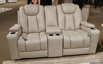 Elevate Edges Glider Reclining Loveseat with Console - Golden Home Furniture 