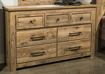 Rusticott Dresser and Mirror - Golden Home Furniture 