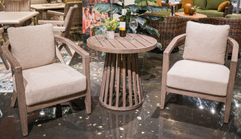 Joy Lagoon Outdoor Chairs with Cushions/Table (Set of 3) - Golden Home Furniture (Columbus, OH) - Multi Location