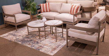 Bluff Trail Outdoor Love/Chairs/Tables Set (Set of 5) - Golden Home Furniture 
