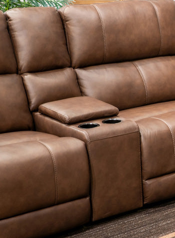 Bleckley Power Reclining Sectional Loveseat with Console - Golden Home Furniture (Columbus, OH) - Multi Location