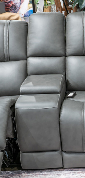 5Z - Pittson Power Reclining Sectional Loveseat with Console - Golden Home Furniture (Columbus, OH) - Multi Location