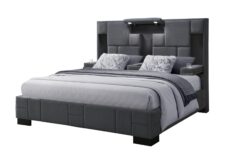 Oscar Dark Grey 8 Bed No Wood Trim - Golden Home Furniture (Columbus, OH) - Multi Location