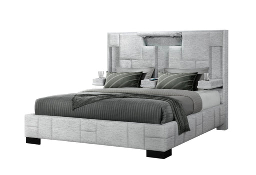 Oscar Grey Bed No Wood Trim - Golden Home Furniture (Columbus, OH) - Multi Location