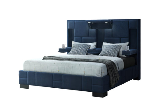 Oscar Navy Blue Bed No Wood Trim - Golden Home Furniture (Columbus, OH) - Multi Location