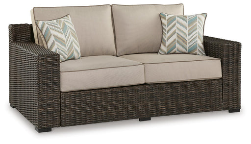 Coastline Bay Outdoor Loveseat with Cushion - Golden Home Furniture 