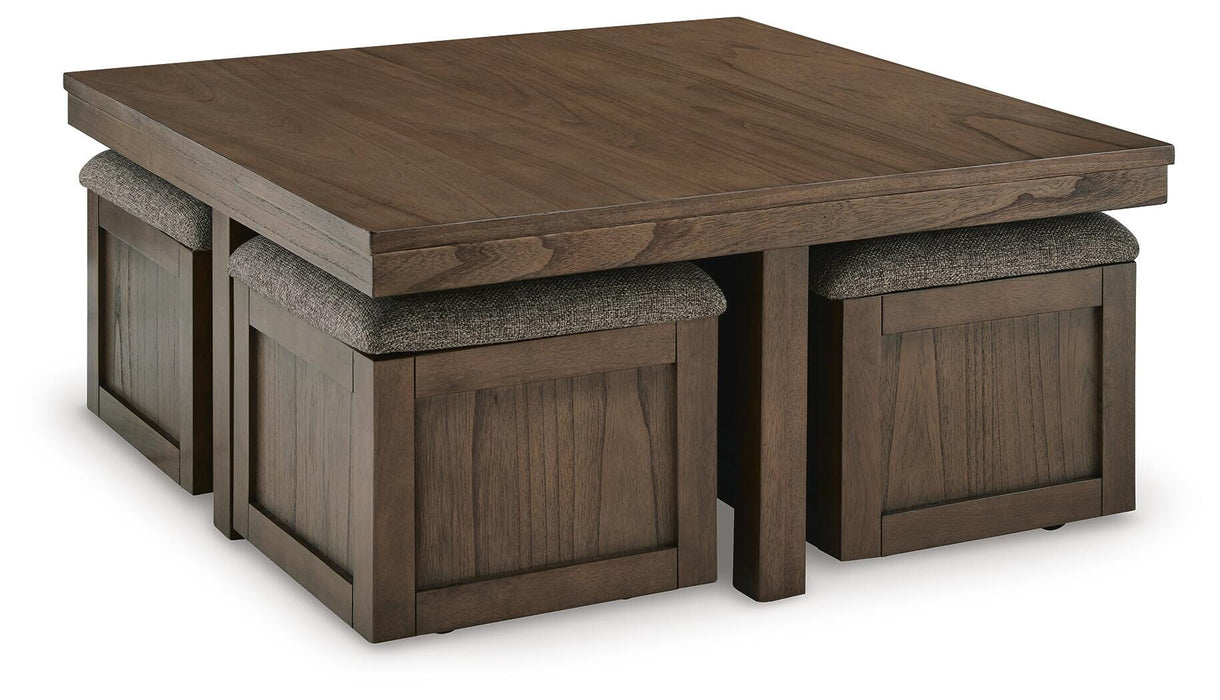 Boardernest Coffee Table with 4 Stools - Golden Home Furniture 