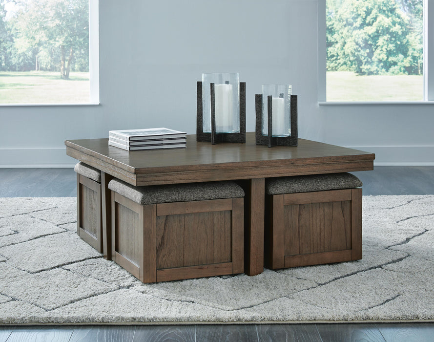 Boardernest Coffee Table with 4 Stools - Golden Home Furniture 