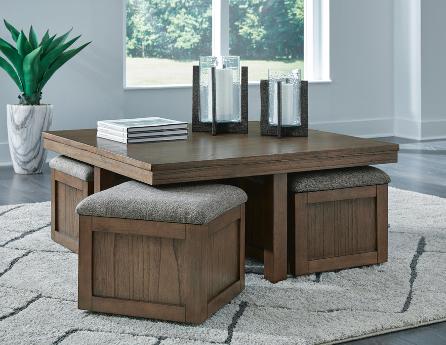 Boardernest Coffee Table with 4 Stools - Golden Home Furniture 