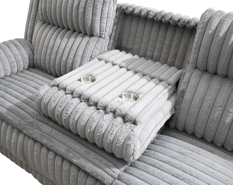 Gray Corduroy Motion Loveseat