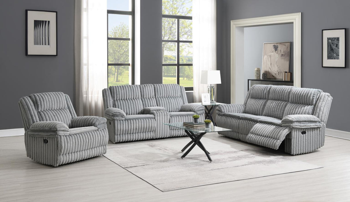 Gray Corduroy Motion Loveseat