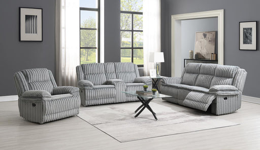 Gray Corduroy Motion Glider Chair - Golden Home Furniture 