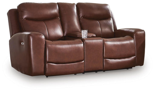 Next Move Power Reclining Loveseat with Console - Golden Home Furniture 