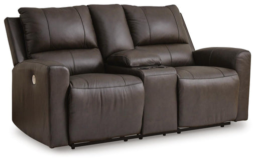 Boxmere Power Reclining Loveseat with Console - Golden Home Furniture 