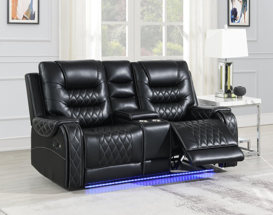U140 Black Motion Loveseat