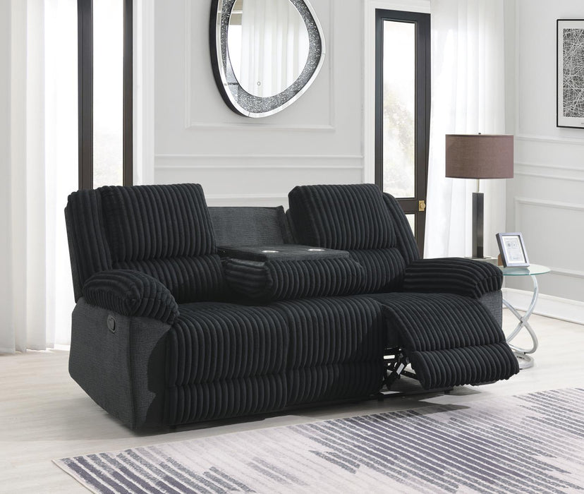 U144 Black Corduroy Motion Sofa