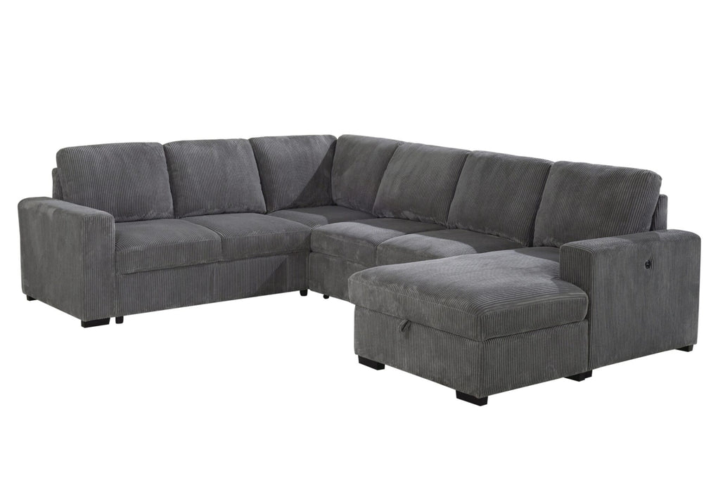 U2660 Grey L Sectional Pullout - Golden Home Furniture (Columbus, OH) - Multi Location