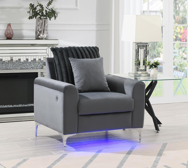 Gray Led Chair - Golden Home Furniture 