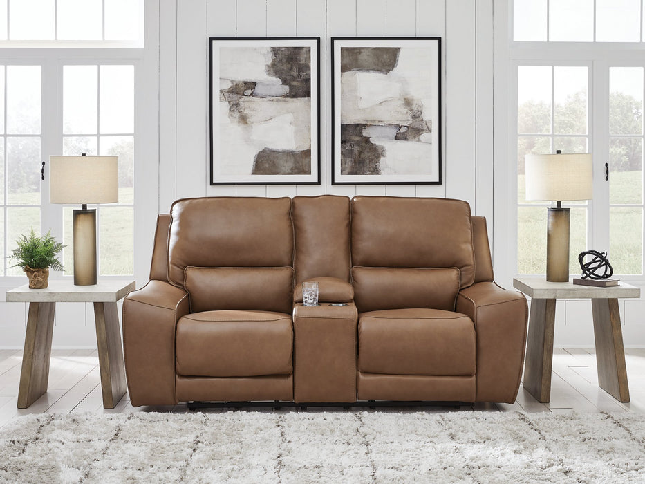 DeepWakes Power Reclining Loveseat with Console - Golden Home Furniture (Columbus, OH) - Multi Location