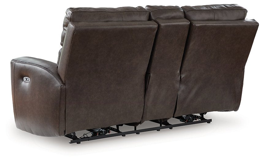 Crossplex Power Reclining Loveseat with Console - Golden Home Furniture (Columbus, OH) - Multi Location