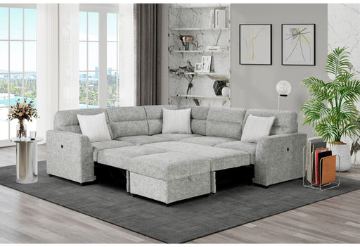 U9401 Nickel Sectional With 3 Pillows And Ottoman - Golden Home Furniture (Columbus, OH) - Multi Location