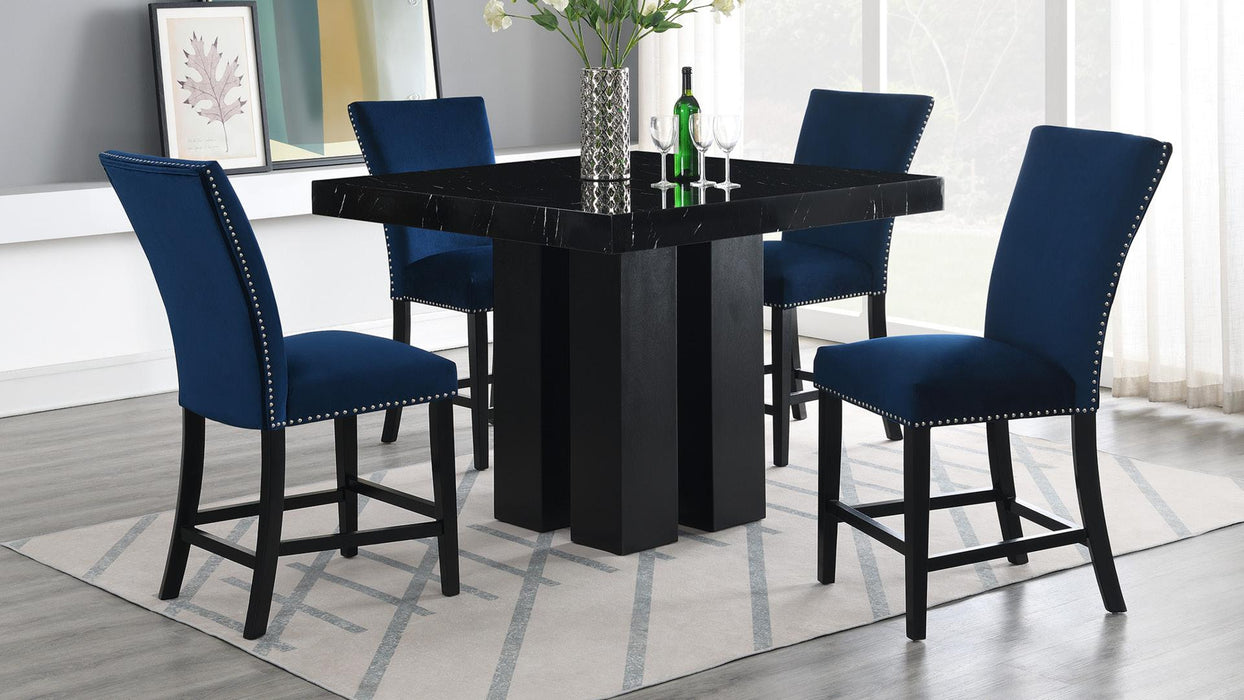 Aelia BLUE VELVET PUB CHAIR (2/Box) - D132-BK