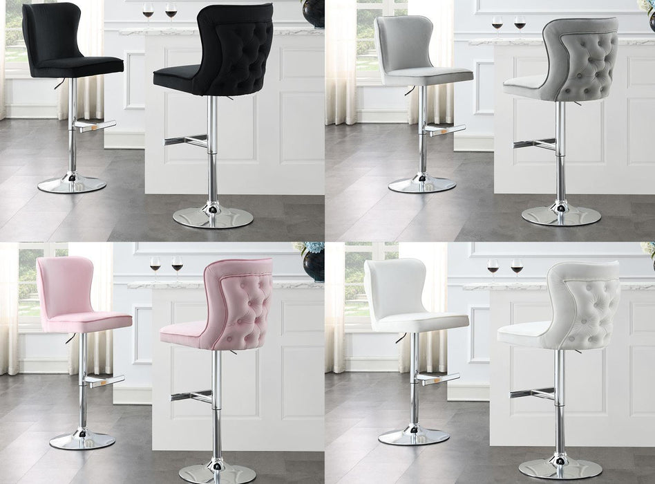 Amelia GRAY VELVET BAR STOOL - ST110-GRY