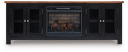 Wildenauer 76" TV Stand with Electric Fireplace - Golden Home Furniture 