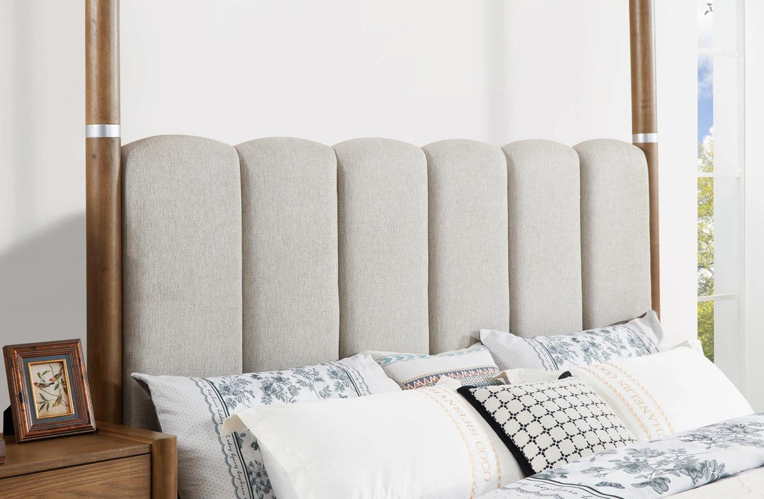 Warm Brown Canopy Queen Bed