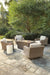 Beachcroft Beachcroft Fire Pit Table with Four Nuvella Swivel Lounge Chairs - Golden Home Furniture (Columbus, OH) - Multi Location