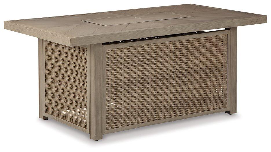 Beachcroft Beachcroft Fire Pit Table with Four Nuvella Swivel Lounge Chairs - Golden Home Furniture (Columbus, OH) - Multi Location
