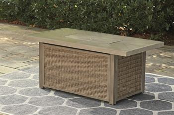 Beachcroft Beachcroft Fire Pit Table with Four Nuvella Swivel Lounge Chairs - Golden Home Furniture (Columbus, OH) - Multi Location