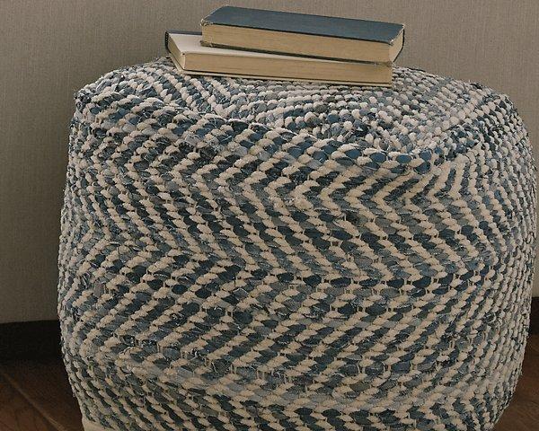 Chevron Pouf - Golden Home Furniture (Columbus, OH) - Multi Location