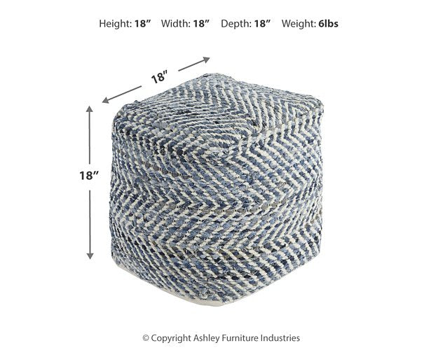 Chevron Pouf - Golden Home Furniture (Columbus, OH) - Multi Location