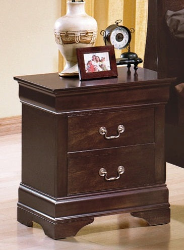 Crown Mark Furniture Louis Philip Nightstand in Dark Cherry - Golden Home Furniture (Columbus, OH) - Multi Location
