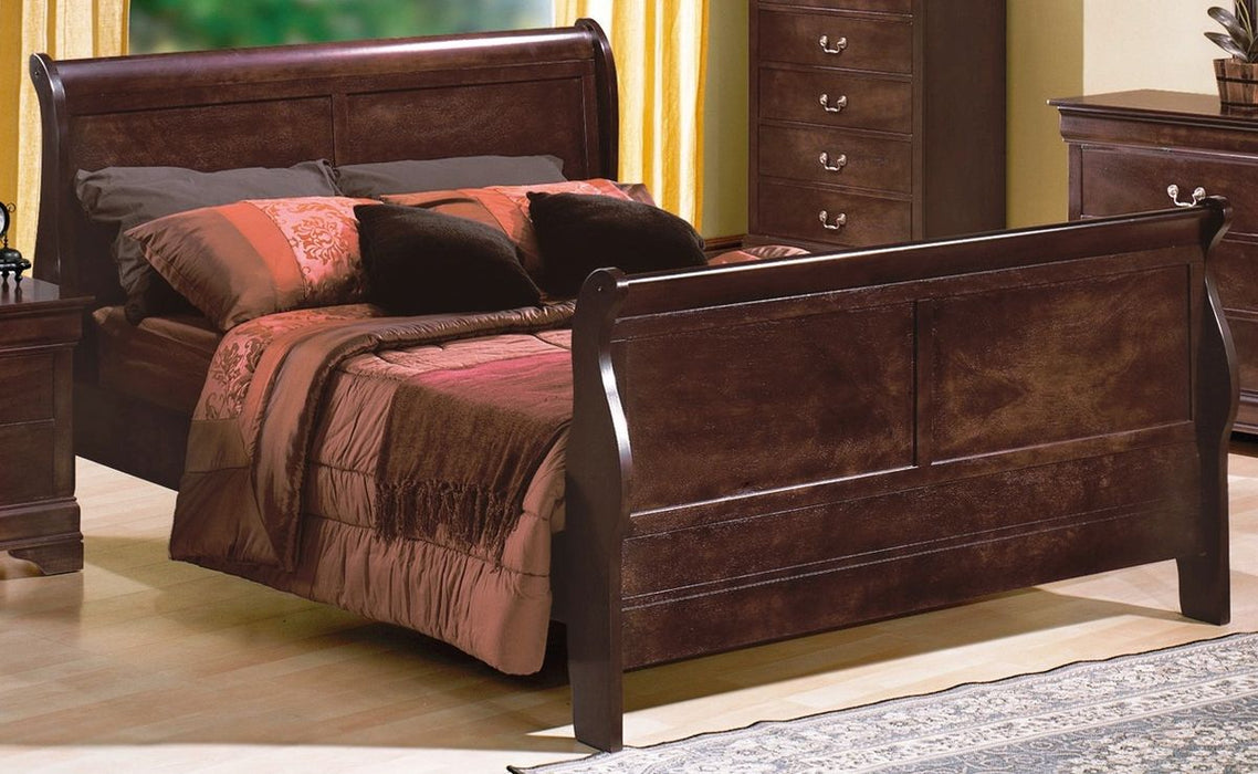 Crown Mark Furniture Louis Philip Full Bed in Dark Cherry - Golden Home Furniture (Columbus, OH) - Multi Location