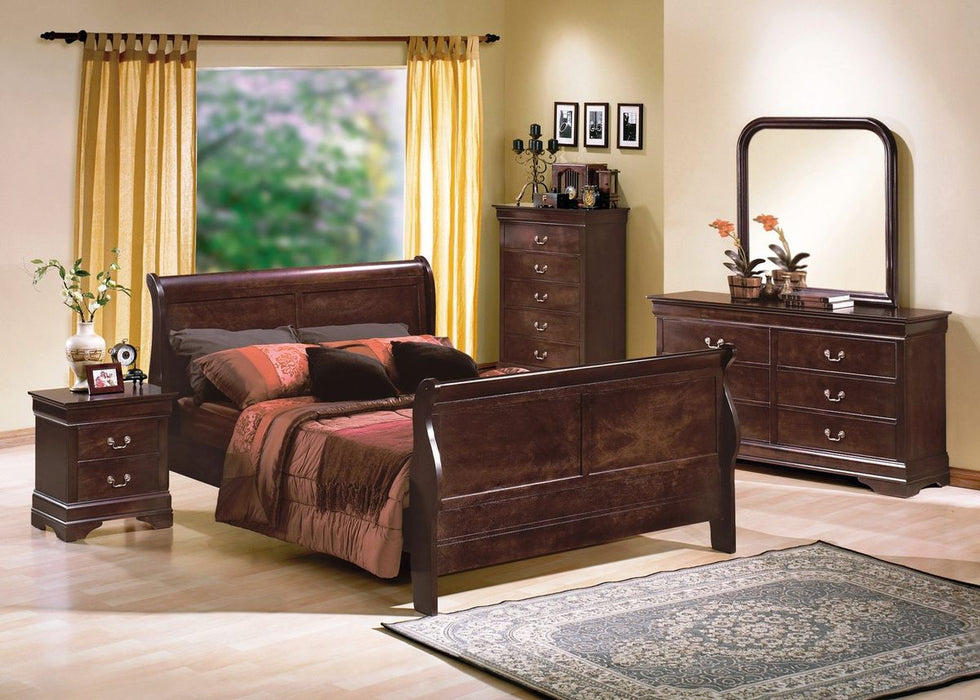 Crown Mark Furniture Louis Philip Twin Bed in Dark Cherry - Golden Home Furniture (Columbus, OH) - Multi Location