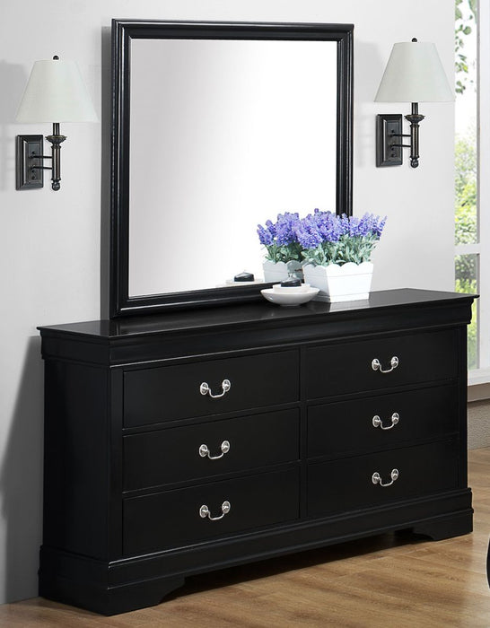 Crown Mark Furniture Louis Philip Dresser Mirror in Black - Golden Home Furniture (Columbus, OH) - Multi Location