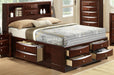 Crown Mark Furniture Emily Captain's King Bed in Rich Cherry - Golden Home Furniture (Columbus, OH) - Multi Location