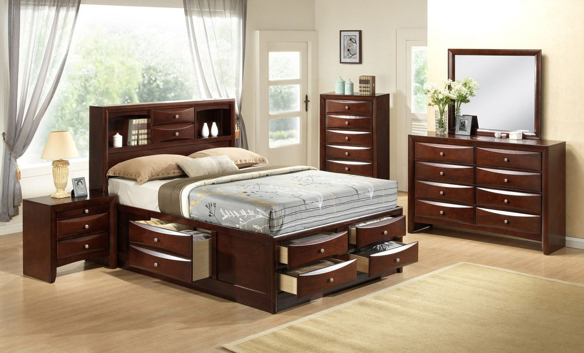 Crown Mark Furniture Emily Captain's King Bed in Rich Cherry - Golden Home Furniture (Columbus, OH) - Multi Location