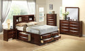 Crown Mark Furniture Emily Captain's King Bed in Rich Cherry - Golden Home Furniture (Columbus, OH) - Multi Location