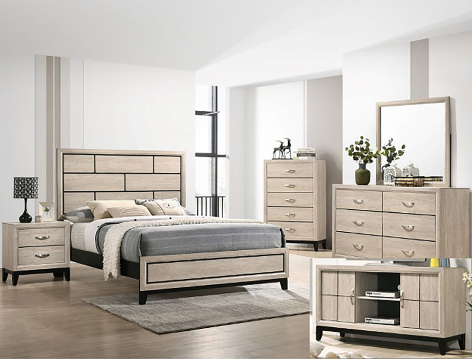 Crown Mark Furniture Akerson 5 Drawer Chest in Beige - Golden Home Furniture (Columbus, OH) - Multi Location