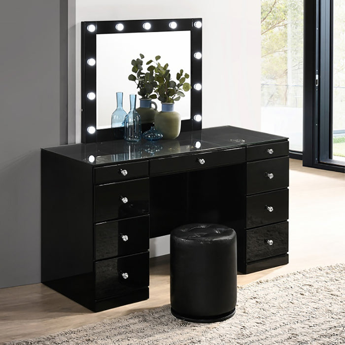 Crown Mark Furniture Avery Vanity in Black B4850BK - Golden Home Furniture (Columbus, OH) - Multi Location